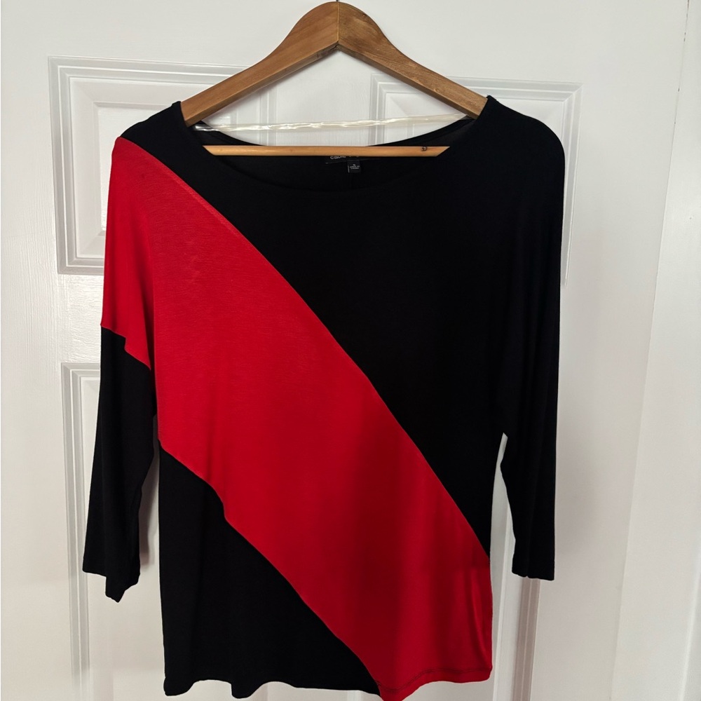 Cable & Gauge Black and Red Long Sleeve Top